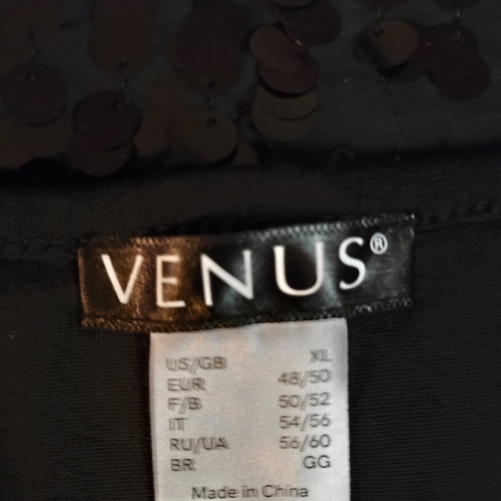 VENUS Black Sequin Mesh Top - Picture 3 of 5